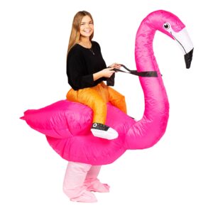 Oppustelig Ridende Flamingo Kostume - One size