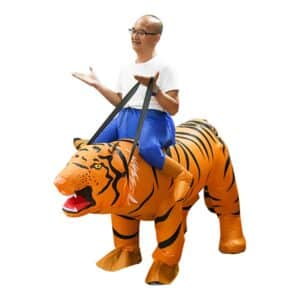 Oppustelig Ridende Tiger Kostume